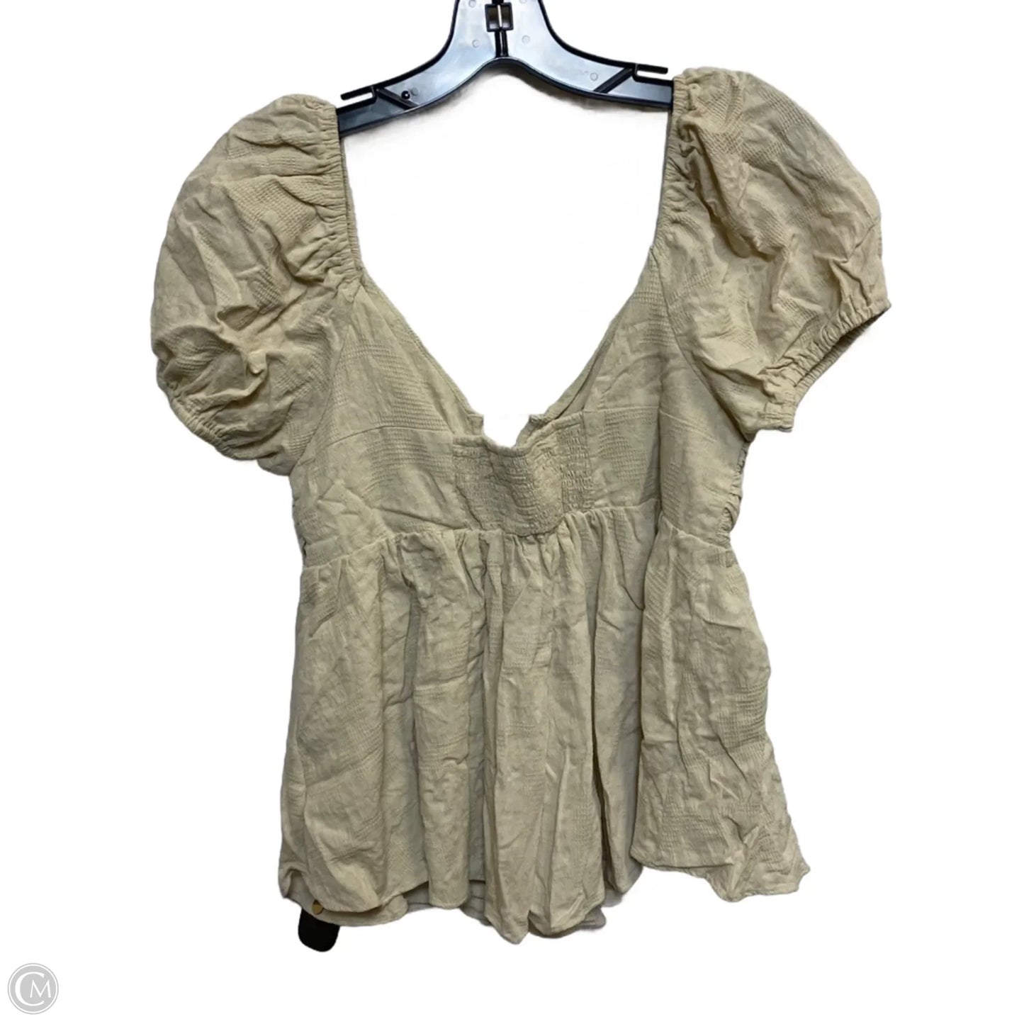 Top Short Sleeve By Mustard Seed In Tan, Size: M