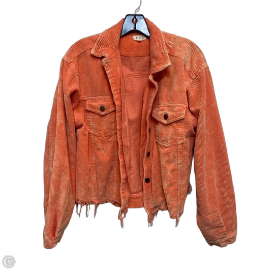 Jacket Shirt By Pol In Orange, Size: S