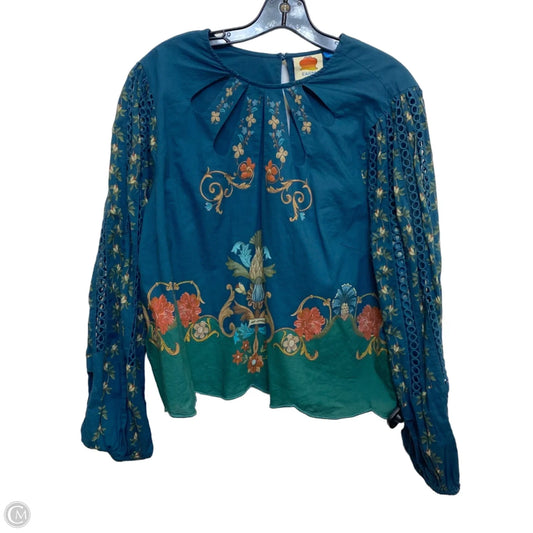 Top Long Sleeve By Anthropologie In Green, Size: Xl