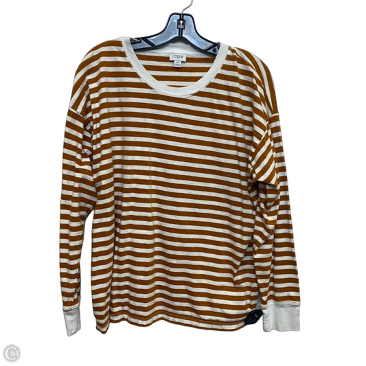 Top Long Sleeve By J. Crew In Brown & White, Size: Xl
