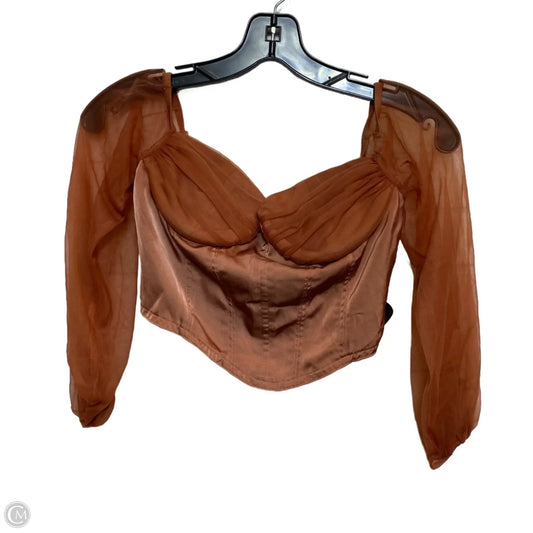 Top Long Sleeve By Shein In Brown, Size: S