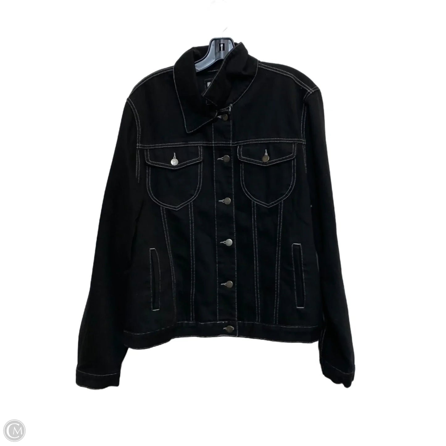 Jacket Denim By Between Us In Black Denim, Size: 1x