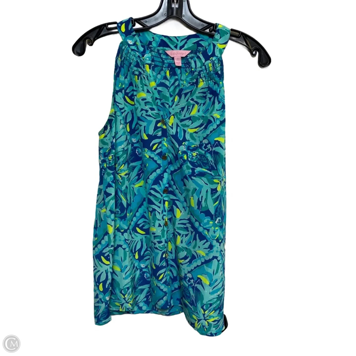 Top Sleeveless Designer By Lilly Pulitzer In Blue & Green, Size: S
