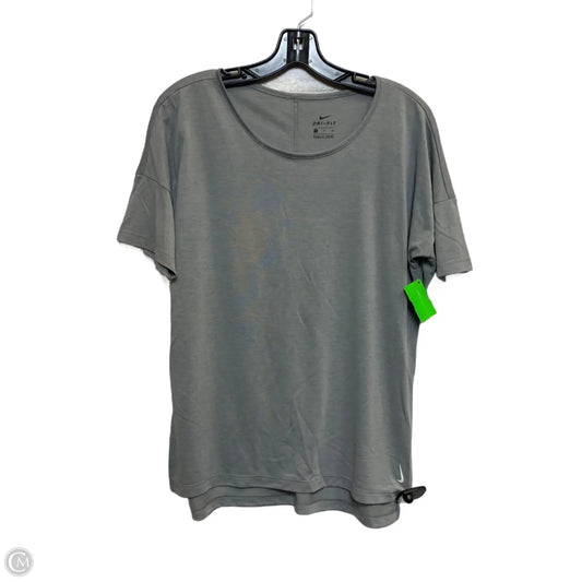 Athletic Top Short Sleeve By Nike In Grey, Size: S