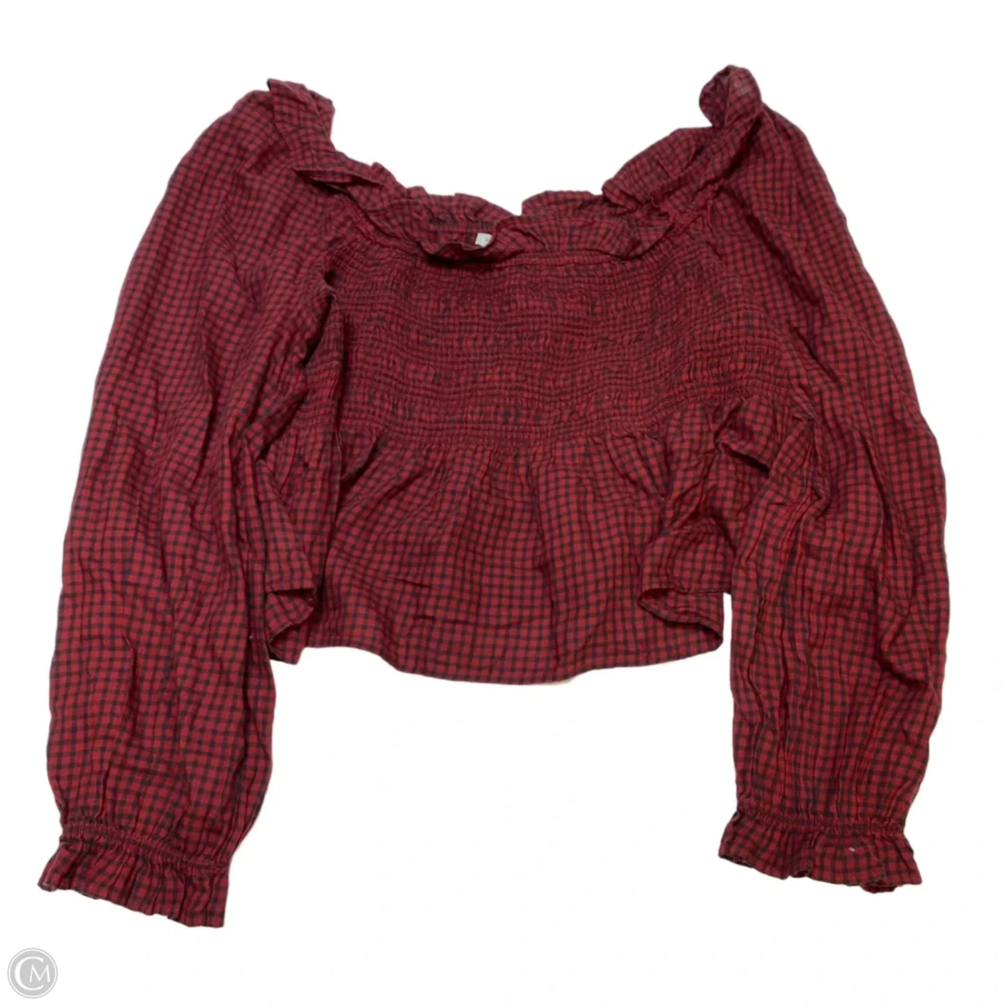 Top Long Sleeve By American Eagle In Red, Size: Xxl