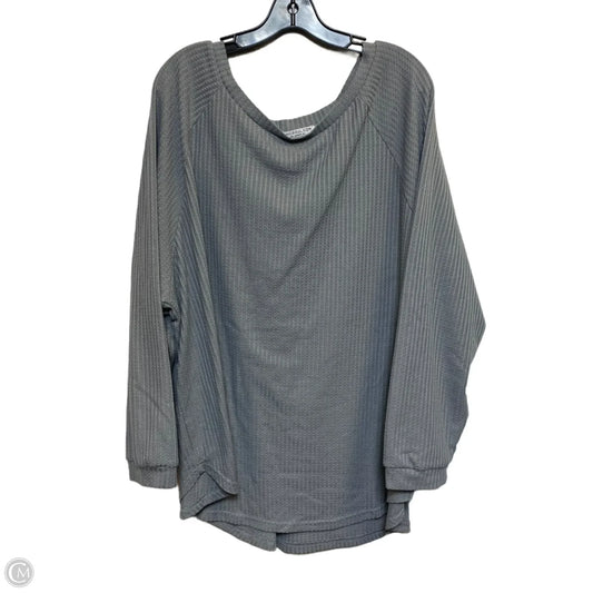 Top Long Sleeve By Chicsoul In Grey, Size: 4x