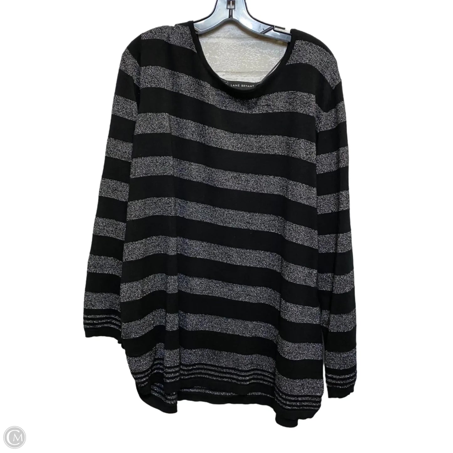 Top Long Sleeve By Lane Bryant In Black & Grey, Size: 4x