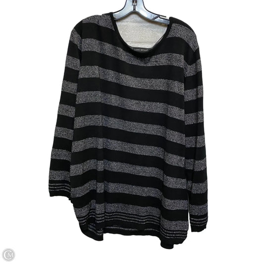 Top Long Sleeve By Lane Bryant In Black & Grey, Size: 4x