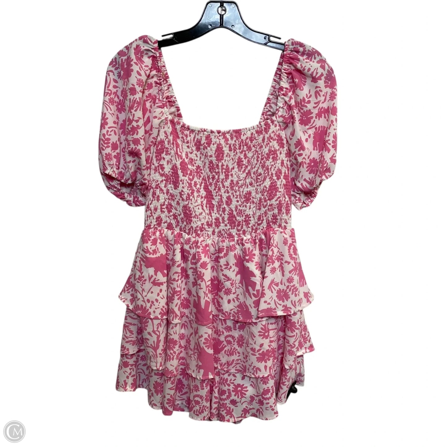 Dress Casual Short By Entro In Pink & White, Size: M