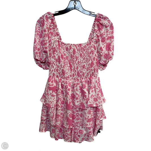 Dress Casual Short By Entro In Pink & White, Size: M