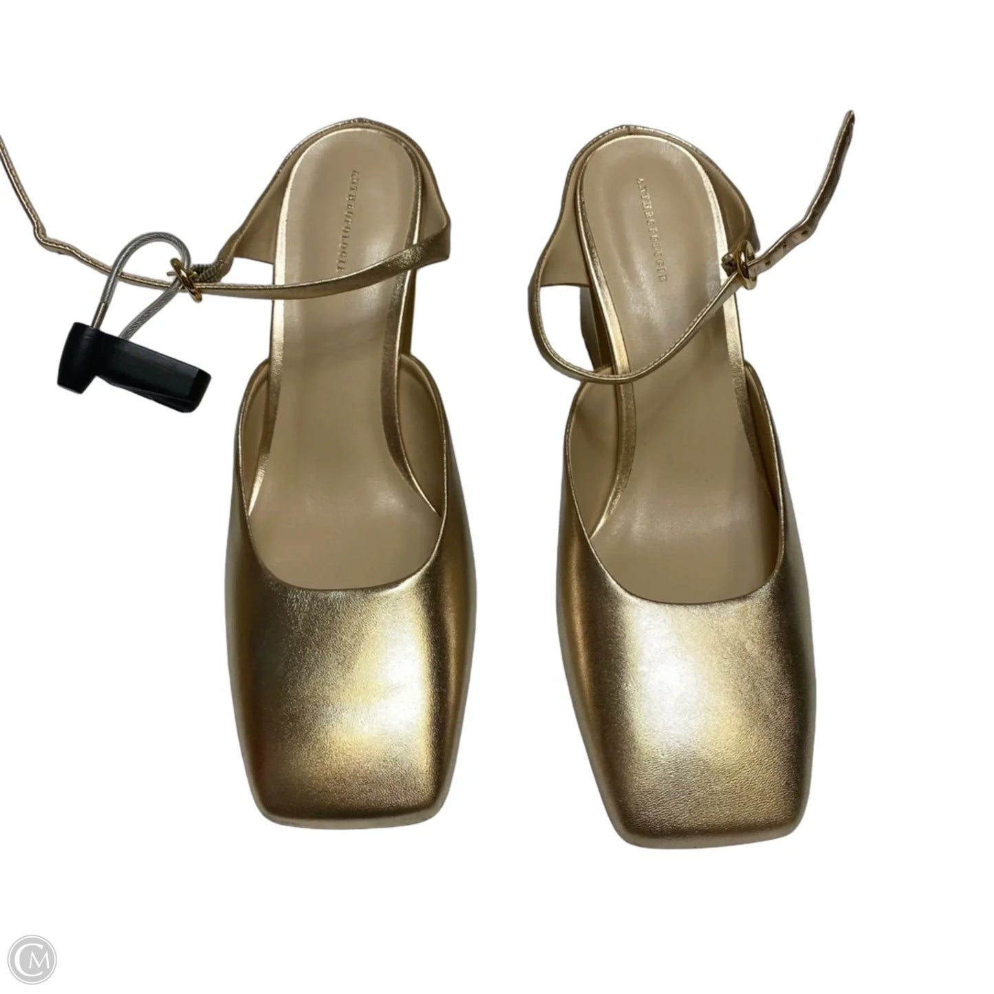Shoes Heels Block By Anthropologie In Gold, Size: 7