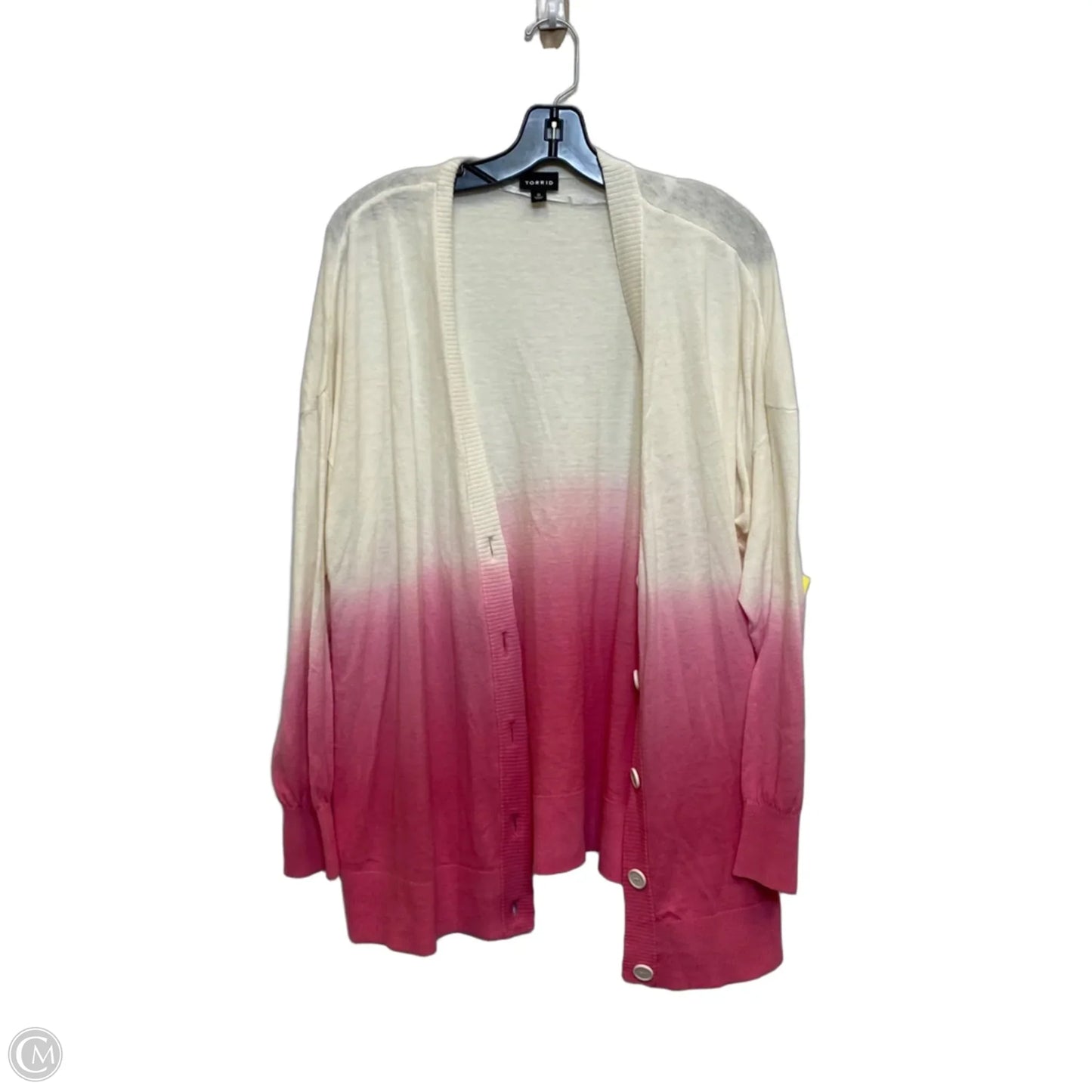 Cardigan By Torrid In Cream & Pink, Size: L