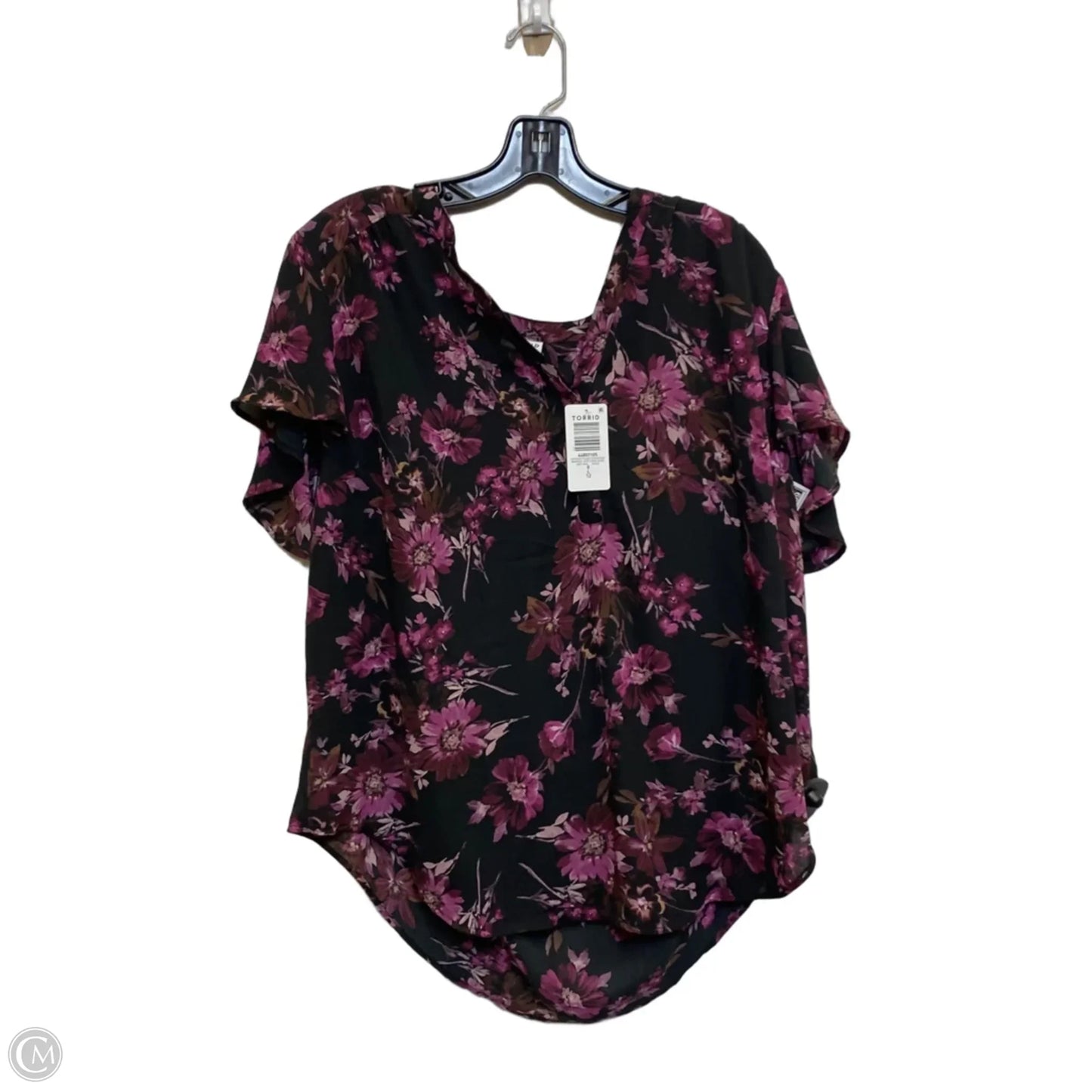 Top Short Sleeve By Torrid In Black & Purple, Size: L