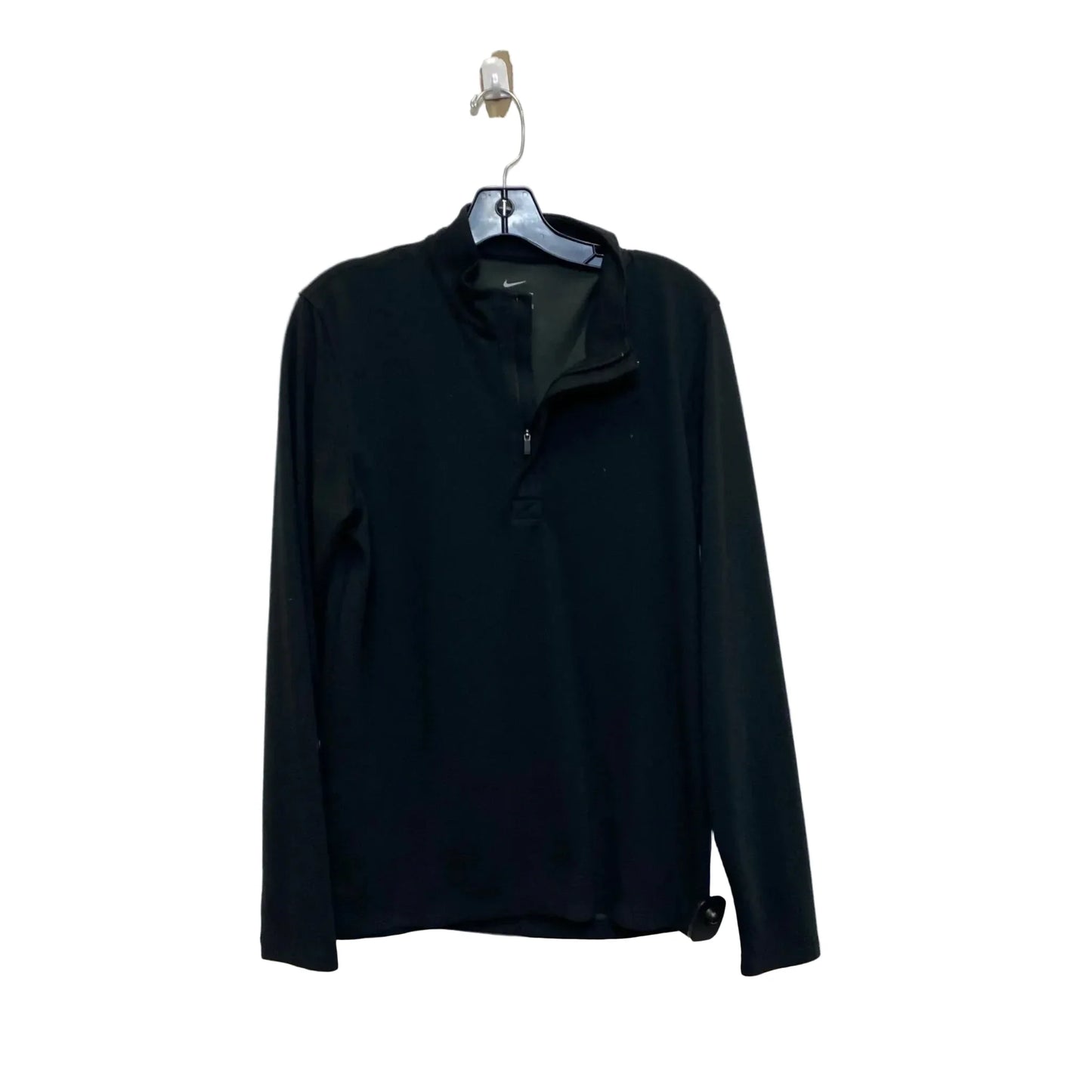 Athletic Top Long Sleeve Collar By Nike Apparel In Black, Size: S