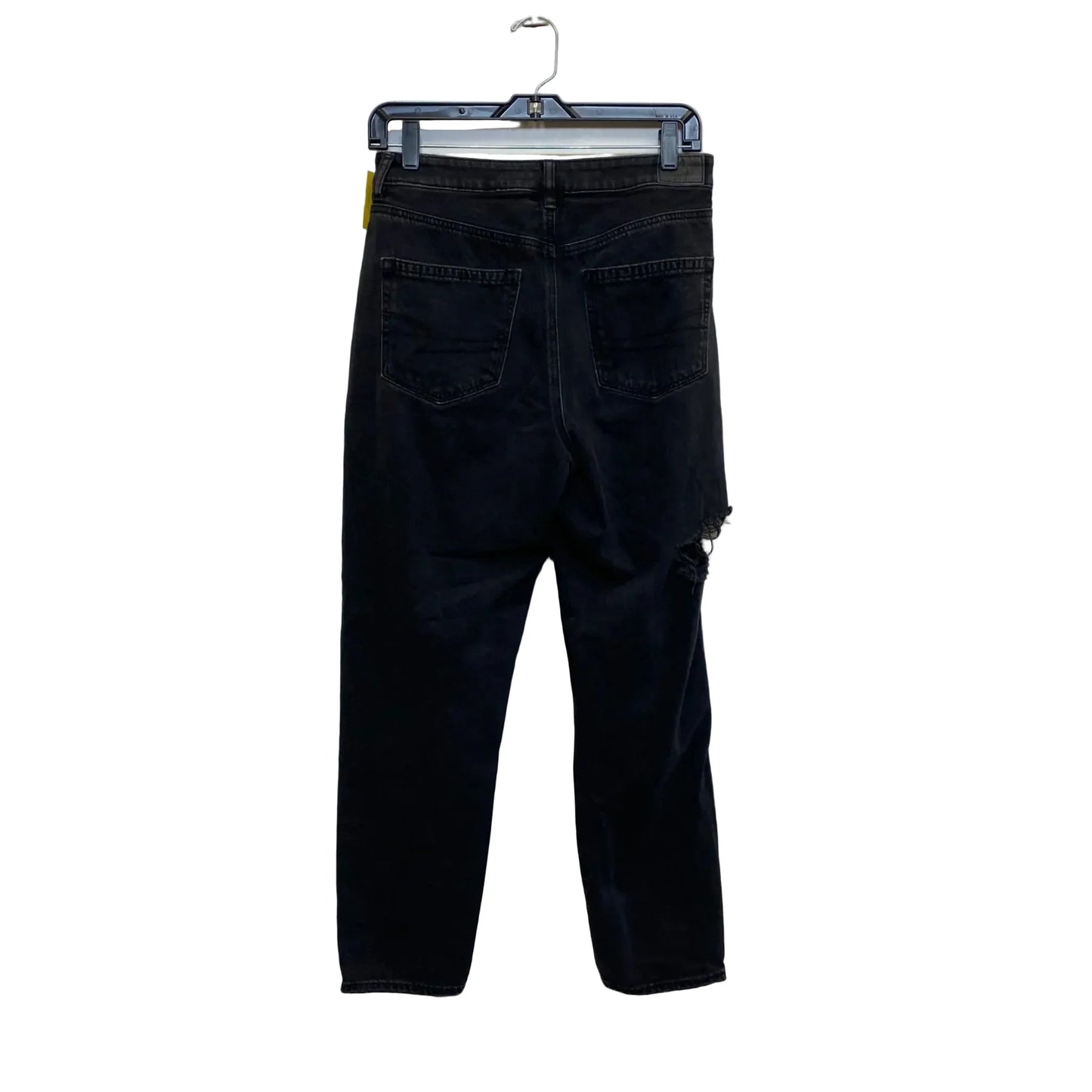 Jeans Straight By American Eagle In Black Denim, Size: 6
