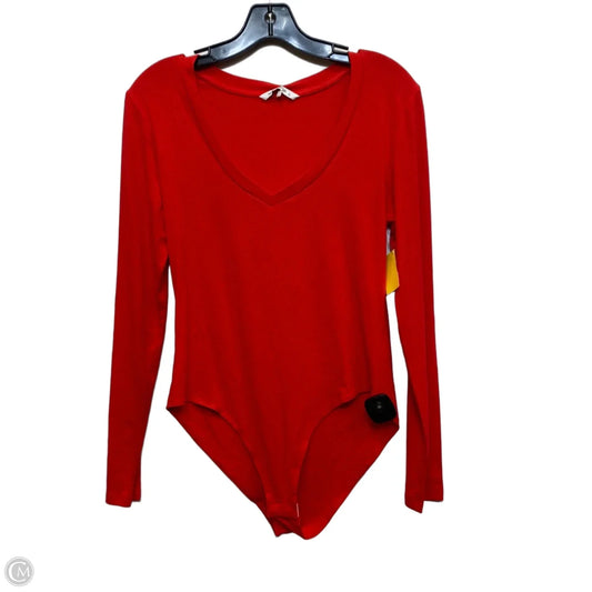 Top Long Sleeve By Mangopop In Red, Size: L