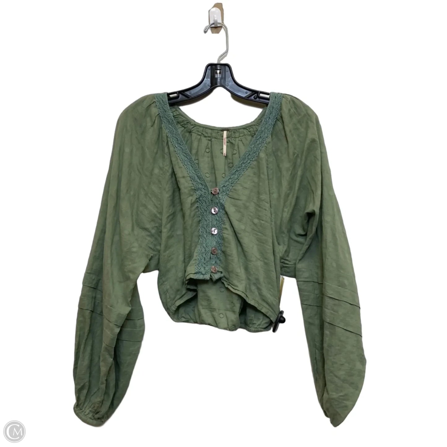 Top Long Sleeve By Free People In Green, Size: M