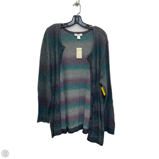 Cardigan By Cj Banks In Blue & Purple, Size: 3x