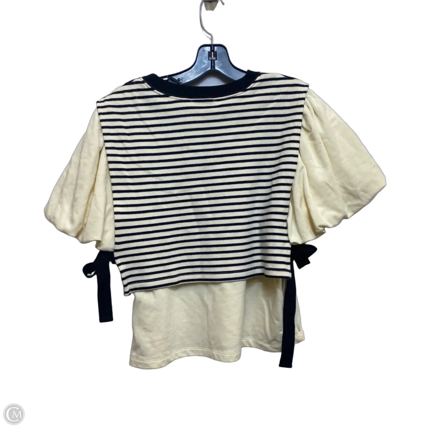 Top Short Sleeve By Entro In Black & Cream, Size: S