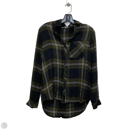 Top Long Sleeve By Beachlunchlounge In Black & Green, Size: Sp