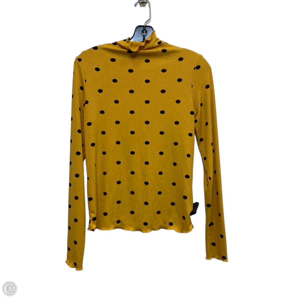 Top Long Sleeve Basic By Shein In Yellow, Size: M