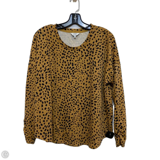 Top Long Sleeve By Crown And Ivy In Brown, Size: S