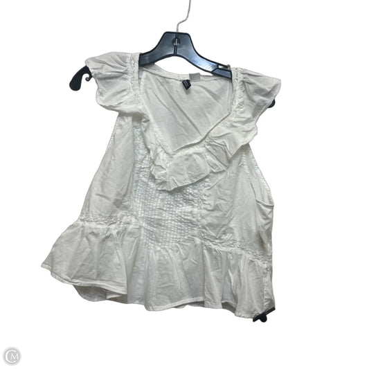 Top Sleeveless By Divided In White, Size: L