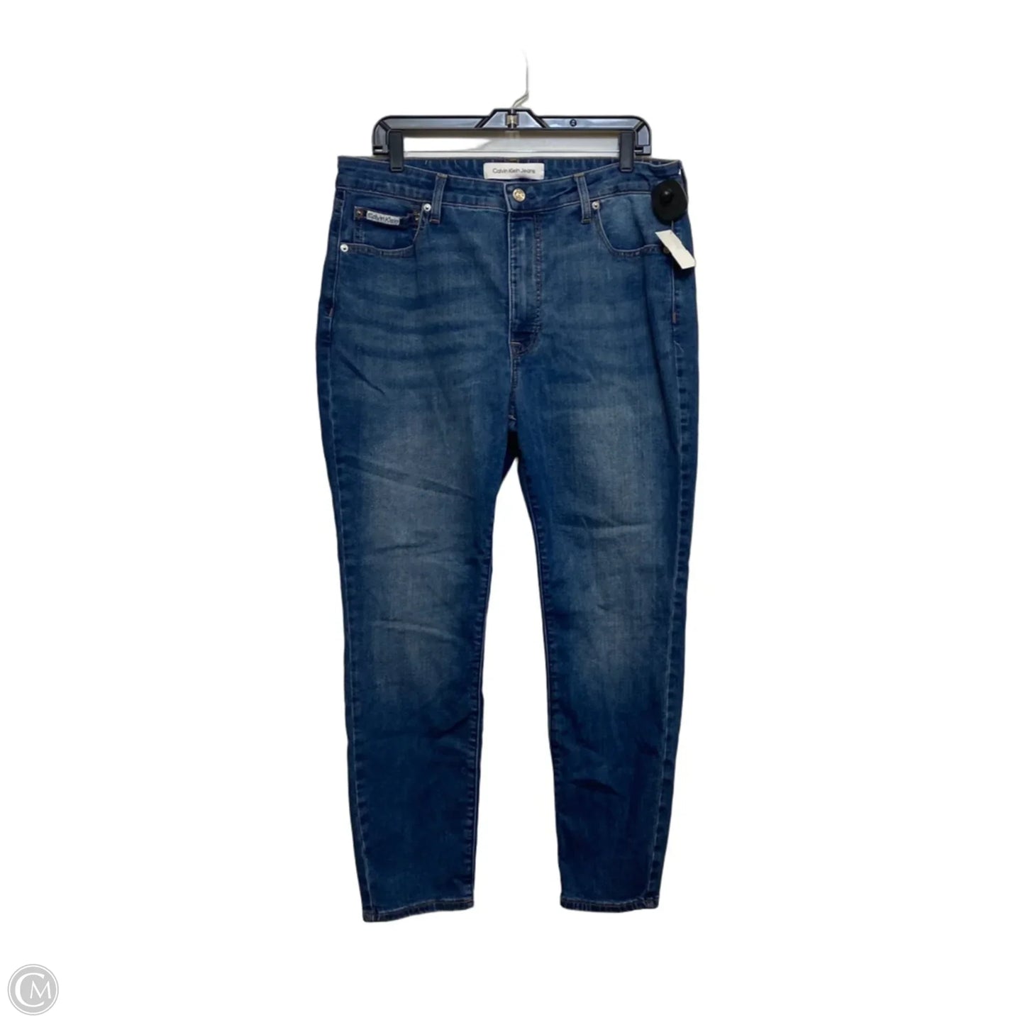 Jeans Skinny By Calvin Klein In Blue Denim, Size: 16