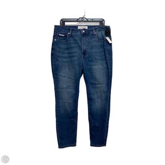 Jeans Skinny By Calvin Klein In Blue Denim, Size: 16
