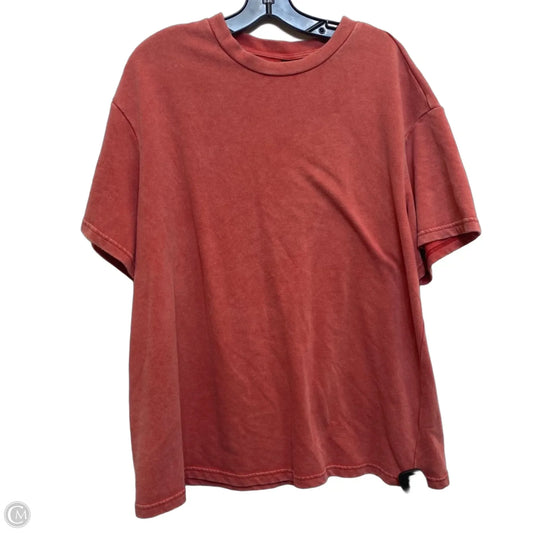 Top Short Sleeve Basic By Shein In Red, Size: 1x