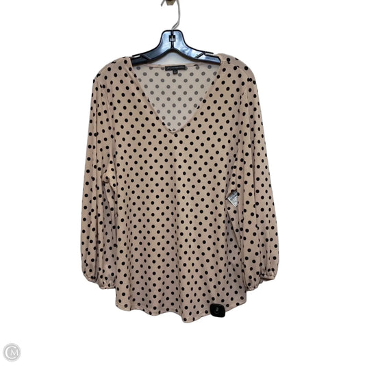 Top Long Sleeve By Adrianna Papell In Black & Pink, Size: Xl