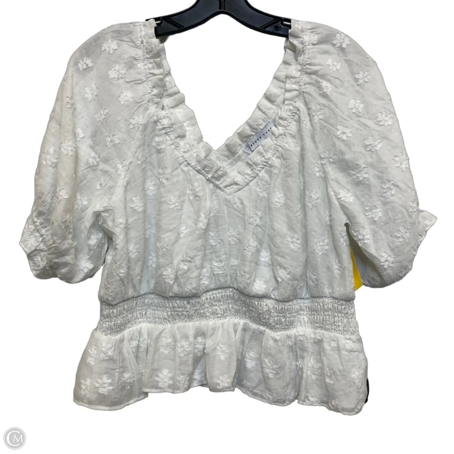 Top Short Sleeve By Endless Rose In White, Size: L