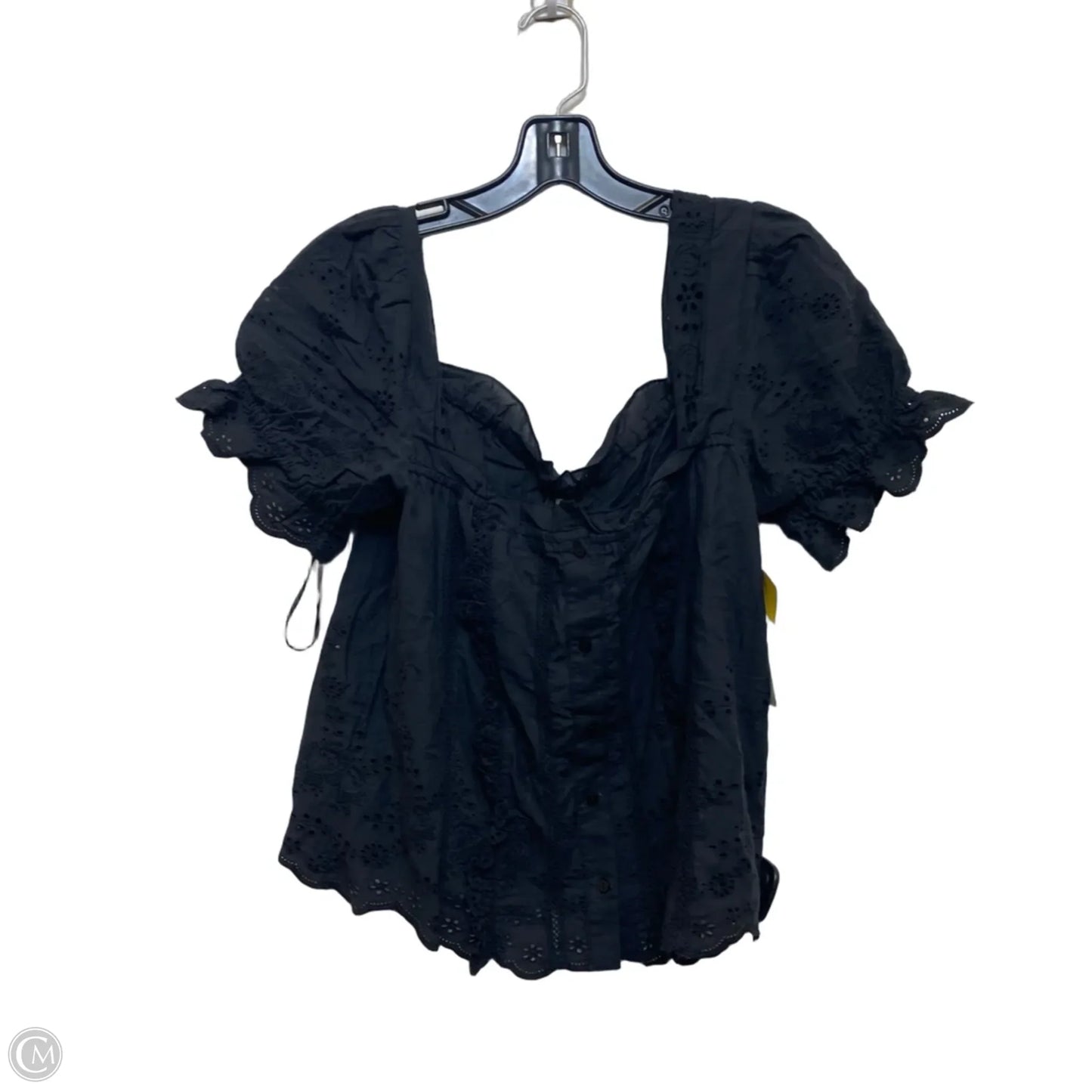 Top Short Sleeve By Anthropologie In Black, Size: Sp