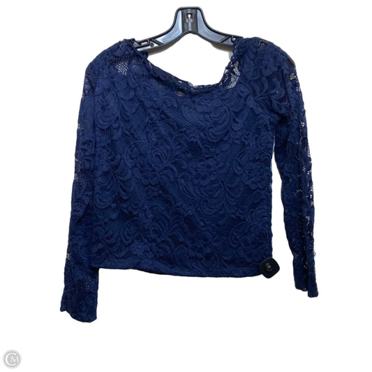 Top Long Sleeve By Ambiance Apparel In Navy, Size: Xl