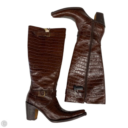 Boots Knee Heels By Circle G Boots In Brown, Size: 8