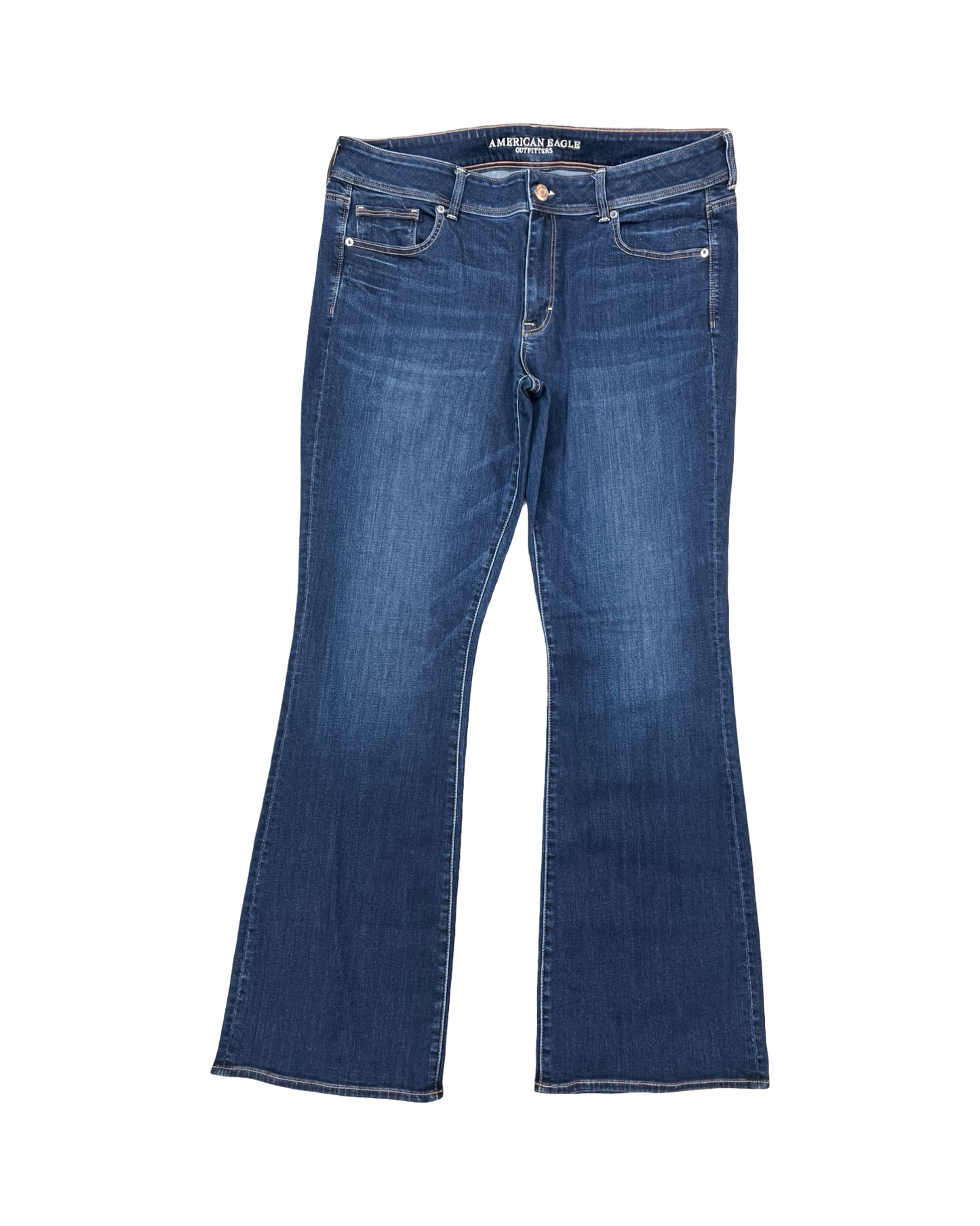 Jeans Boot Cut By American Eagle In Blue Denim, Size:18