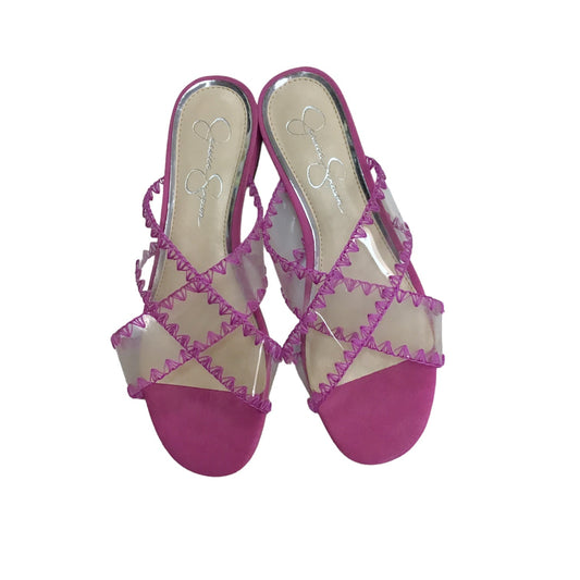 Fuschia Sandals Flats Jessica Simpson, Size 8