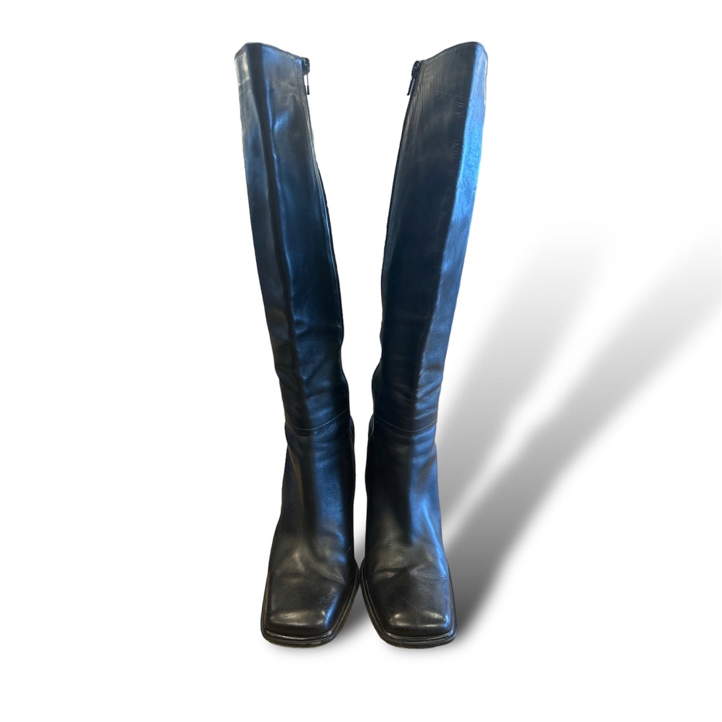 Black Boots Knee Heels Via Spiga, Size 9.5