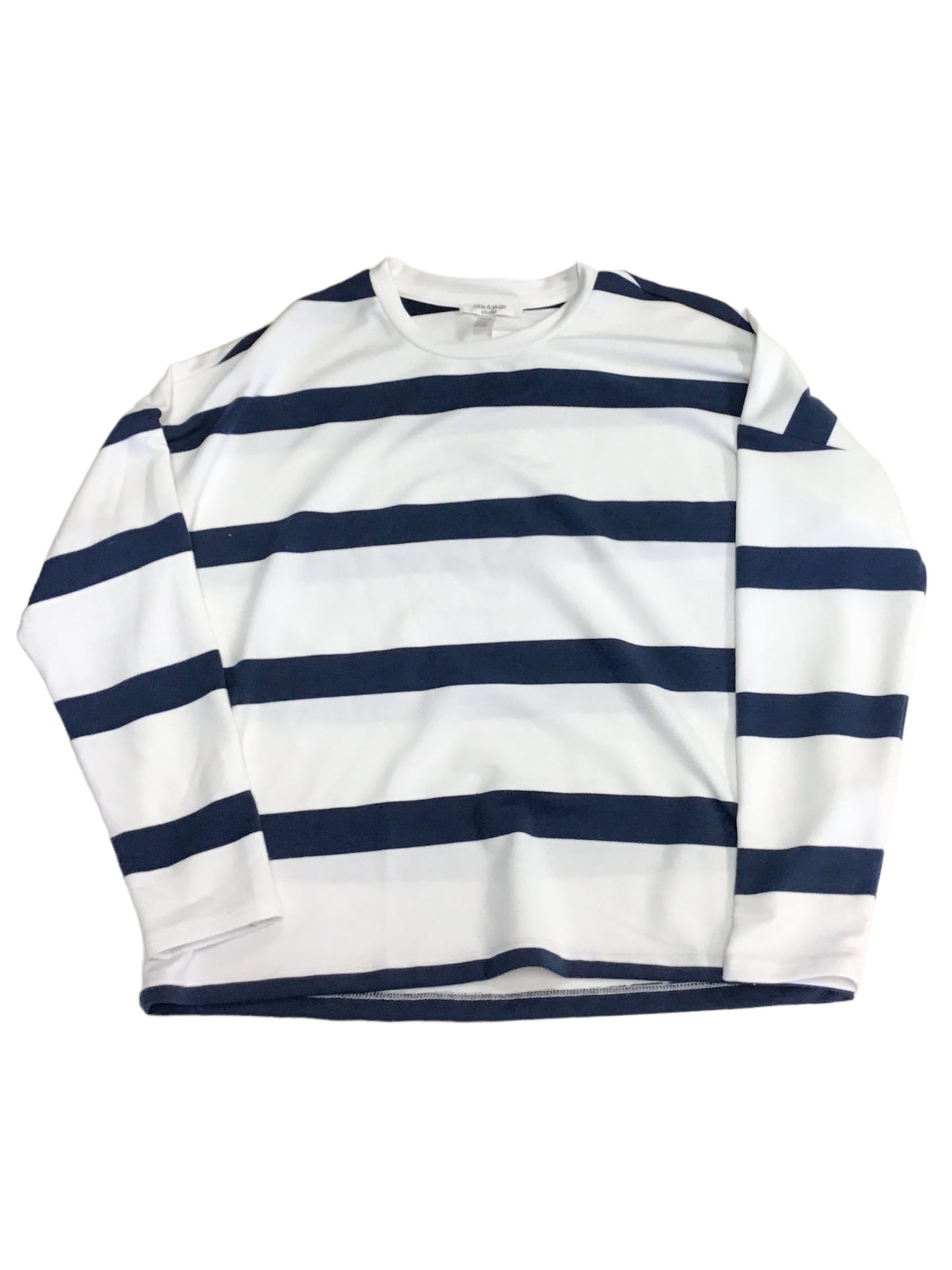 Striped Pattern Sweatshirt Crewneck Cable And Gauge, Size S