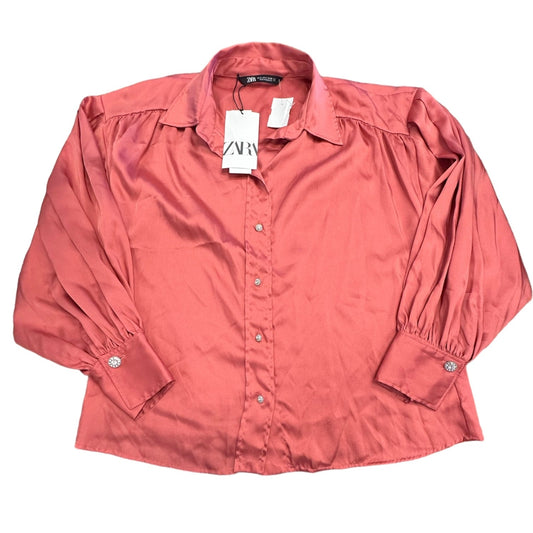 Pink Top Long Sleeve Zara, Size S