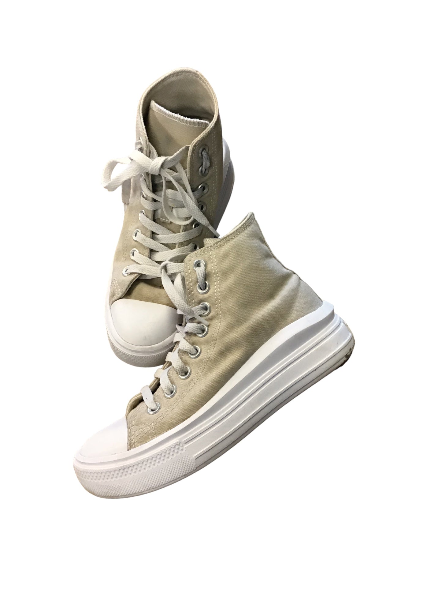 Beige Shoes Sneakers Platform Converse, Size 6