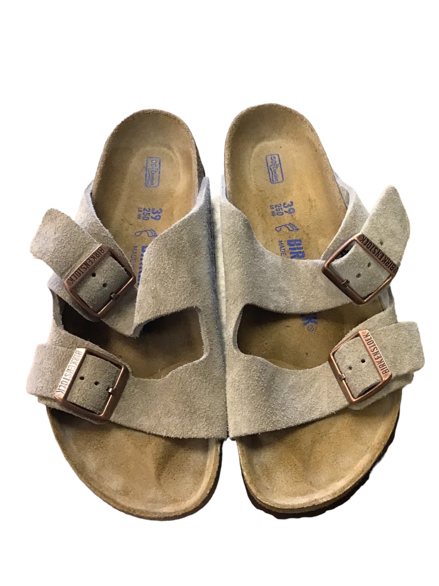 Grey Sandals Flats Birkenstock, Size 8