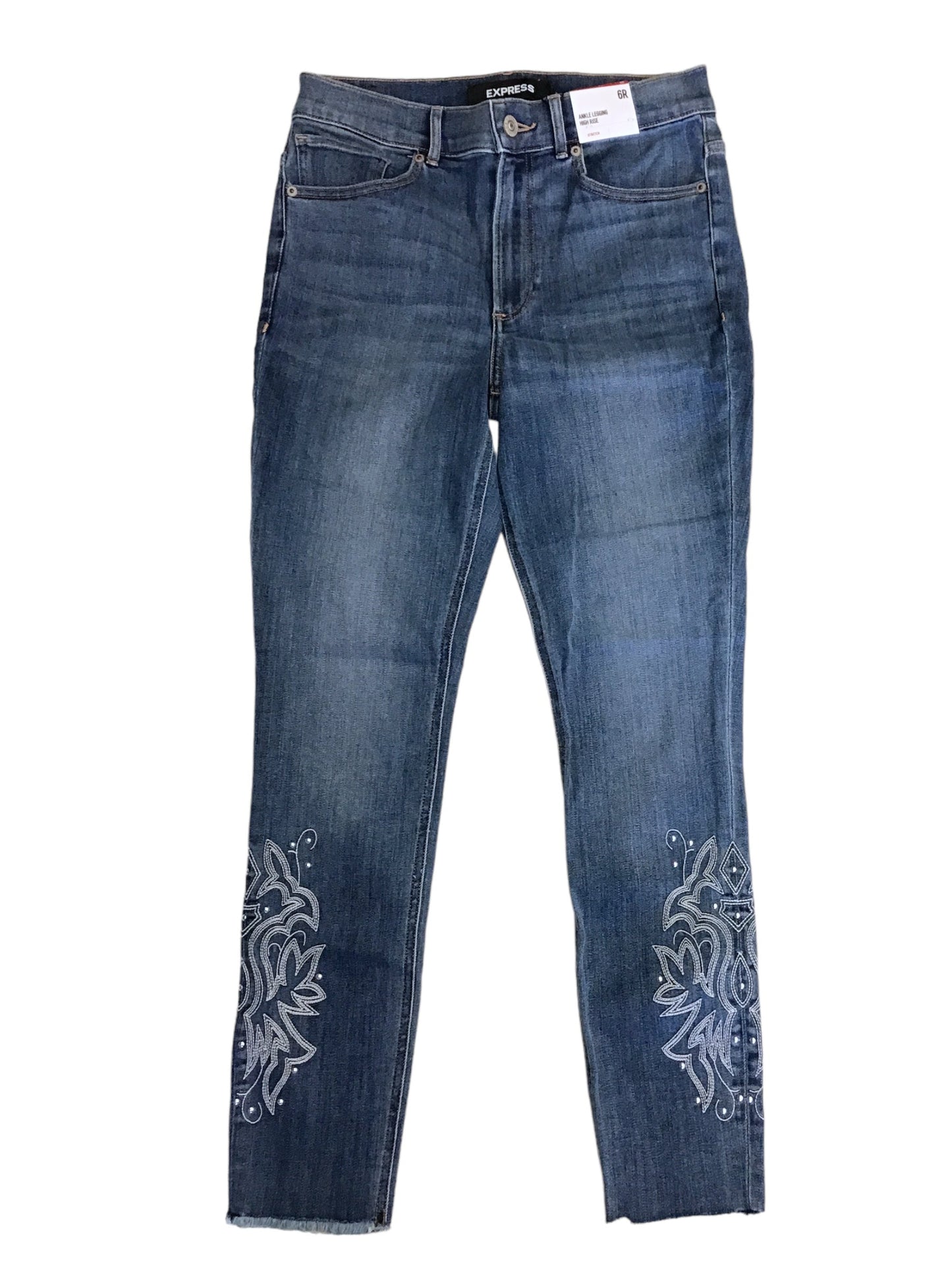 Blue Denim Jeans Skinny Express, Size 6