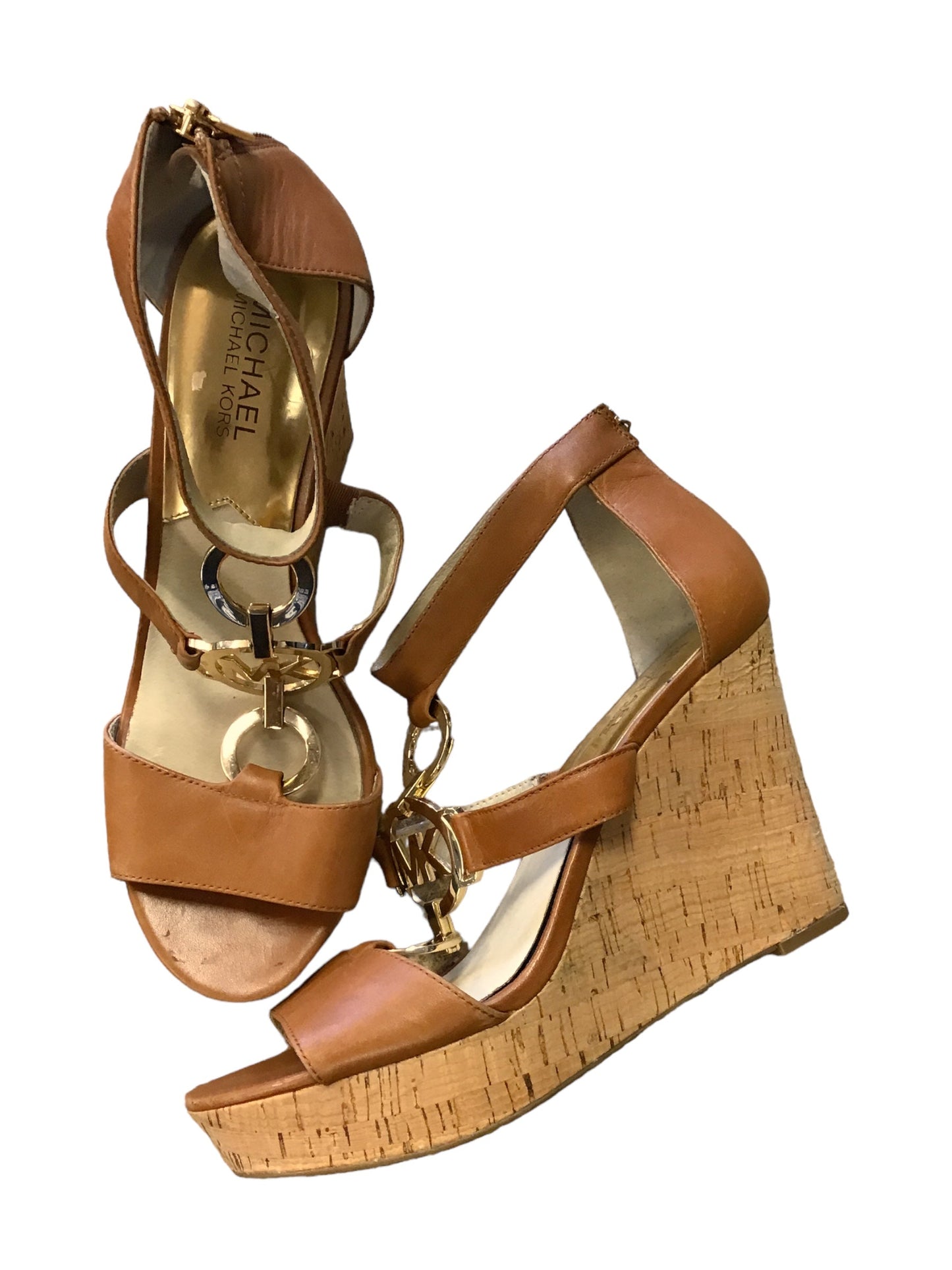 Brown Shoes Heels Platform Michael Kors, Size 8.5