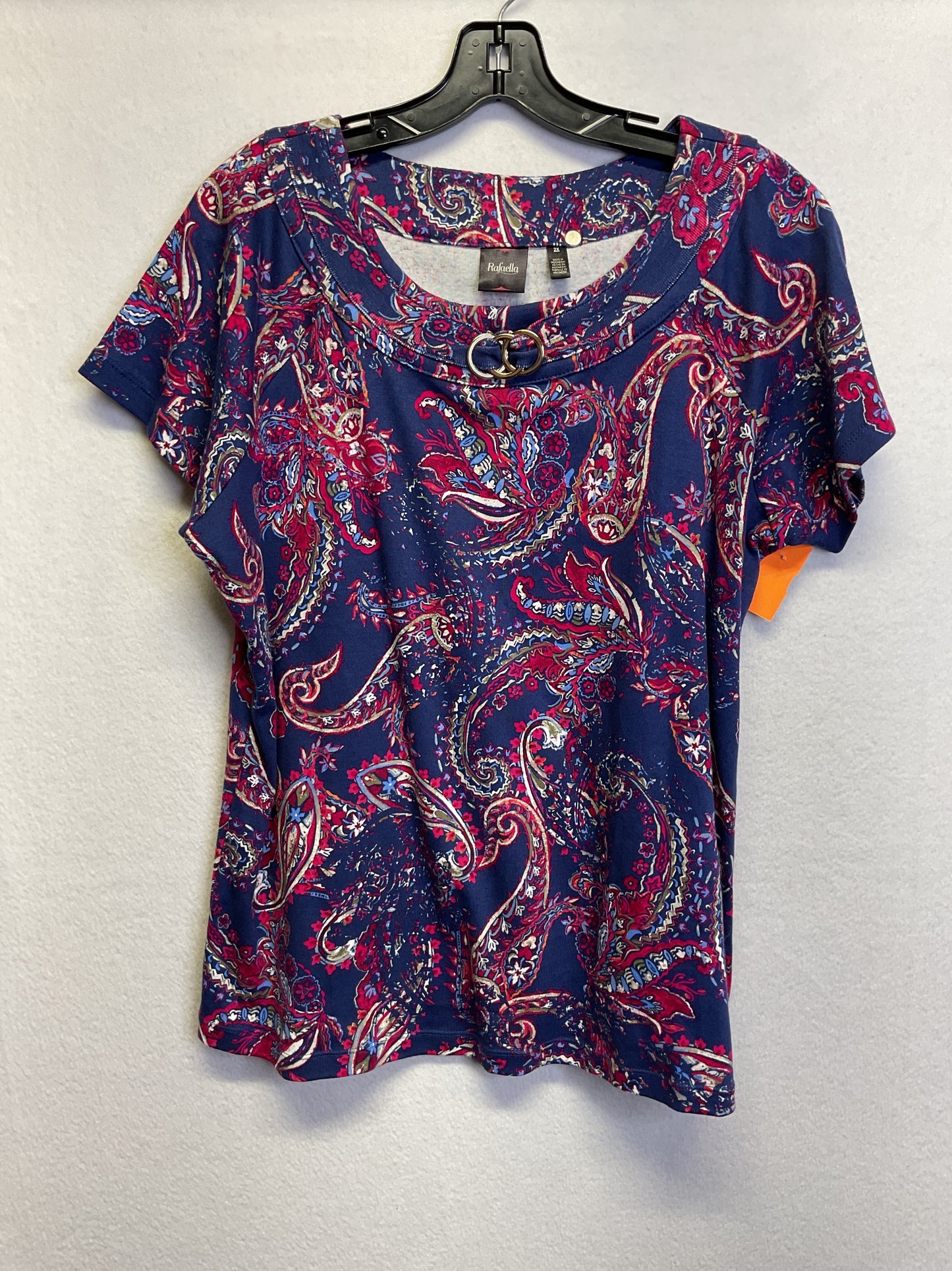 Top Ss By Rafaella In Paisley Print, Size:2X