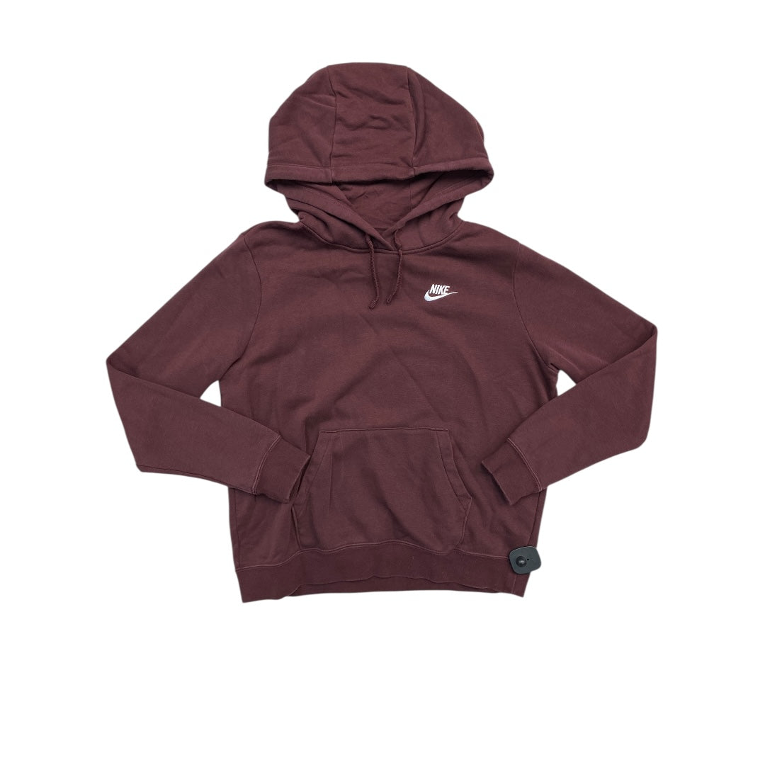 Athletic Sweatshirt Hoodie By Nike In Brown, Size:M
