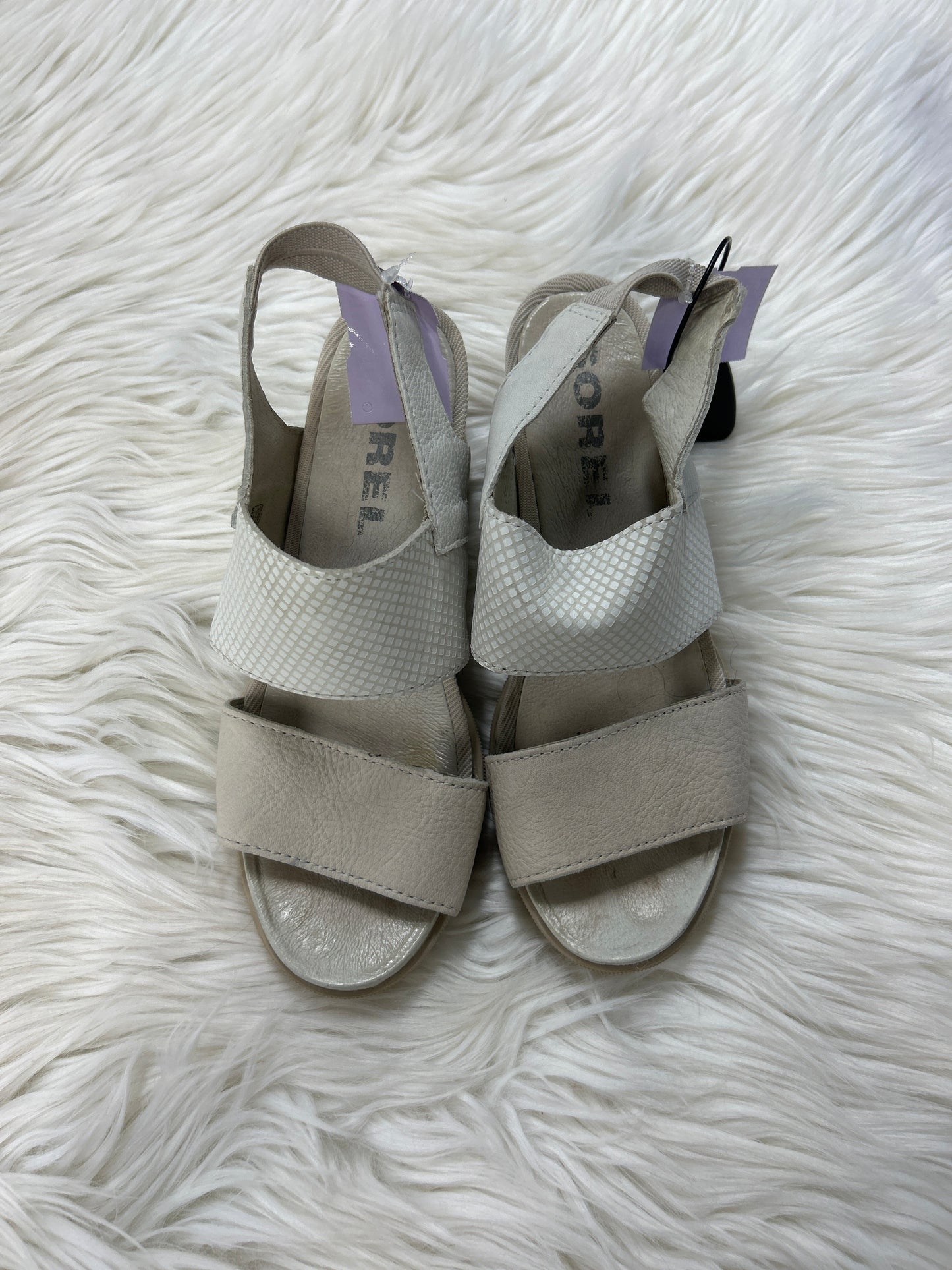Sandals Heels Wedge By Sorel In Cream, Size:7