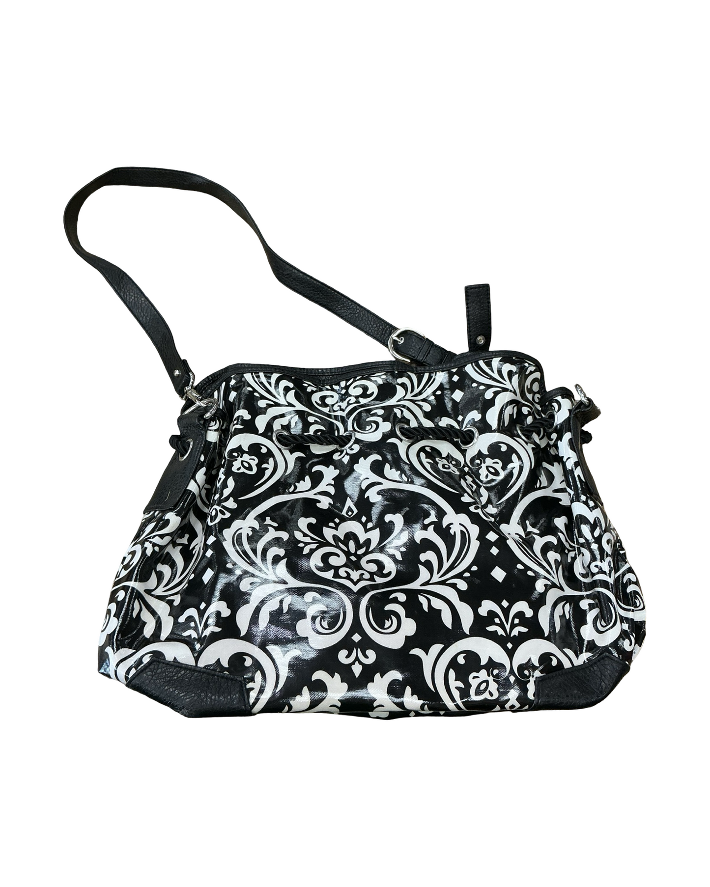 Crossbody By Clothes Mentor In Black & White, Size:Large