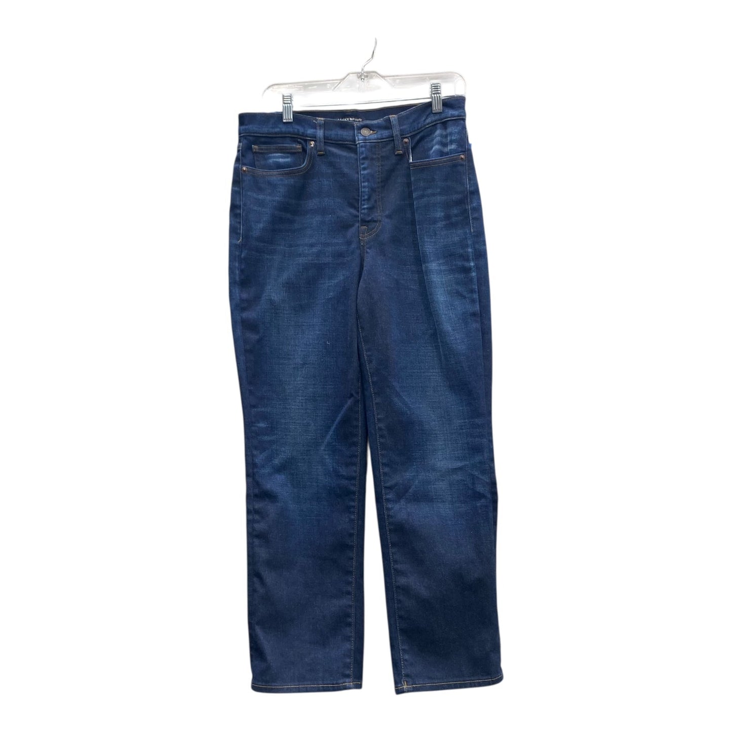 Jeans Straight By Lucky Brand In Blue Denim, Size:12