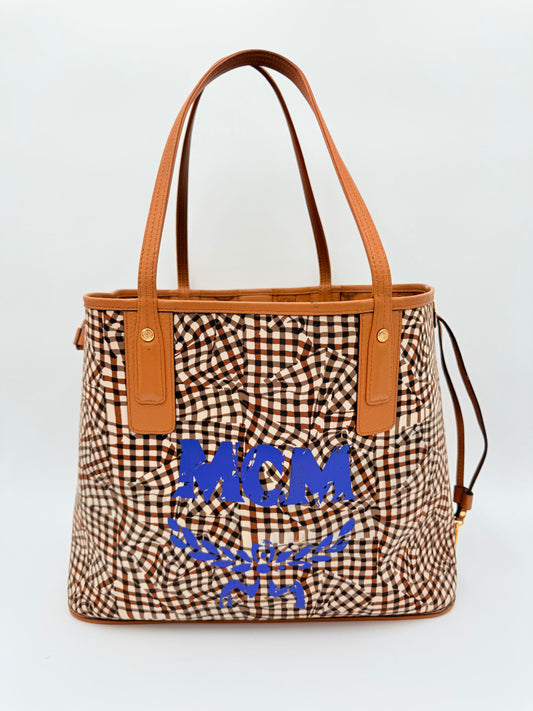 Tote Luxury Designer By Mcm In Tan, Size:Medium